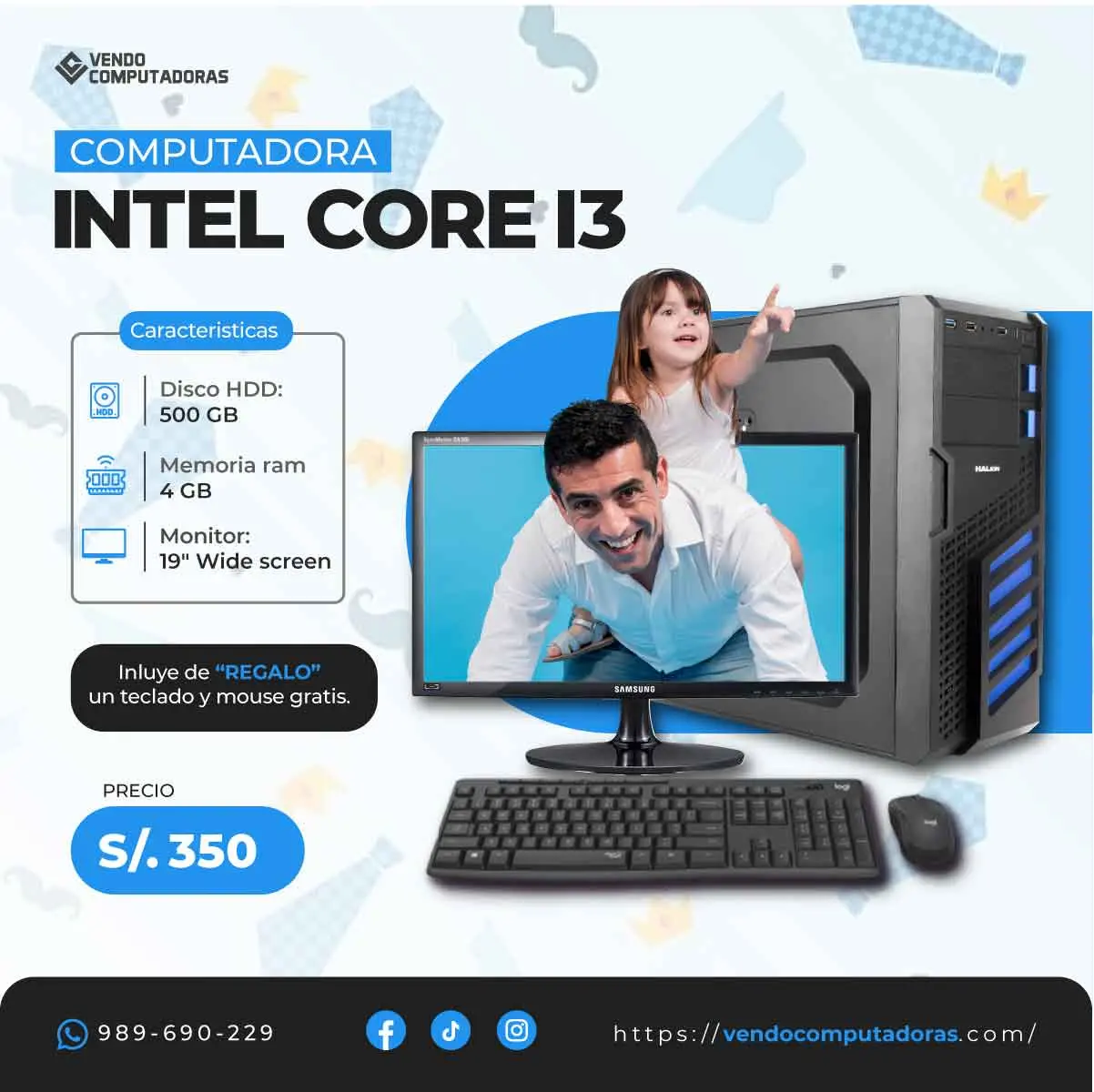  Sorprende a Papá con Esta PC Intel Core i3 a Precio Especial 
