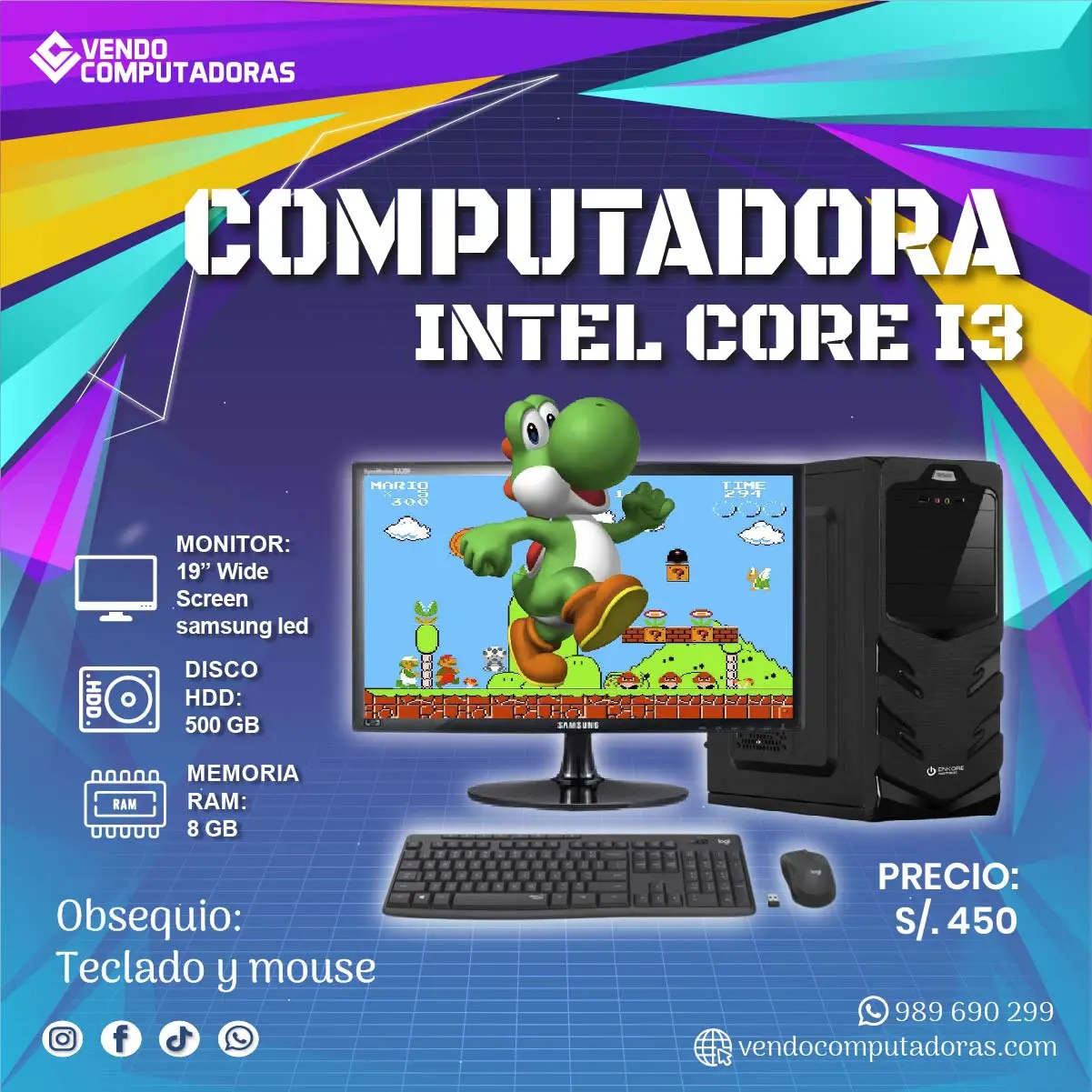  Equipo completo Core i5 pantalla regalos incluidos