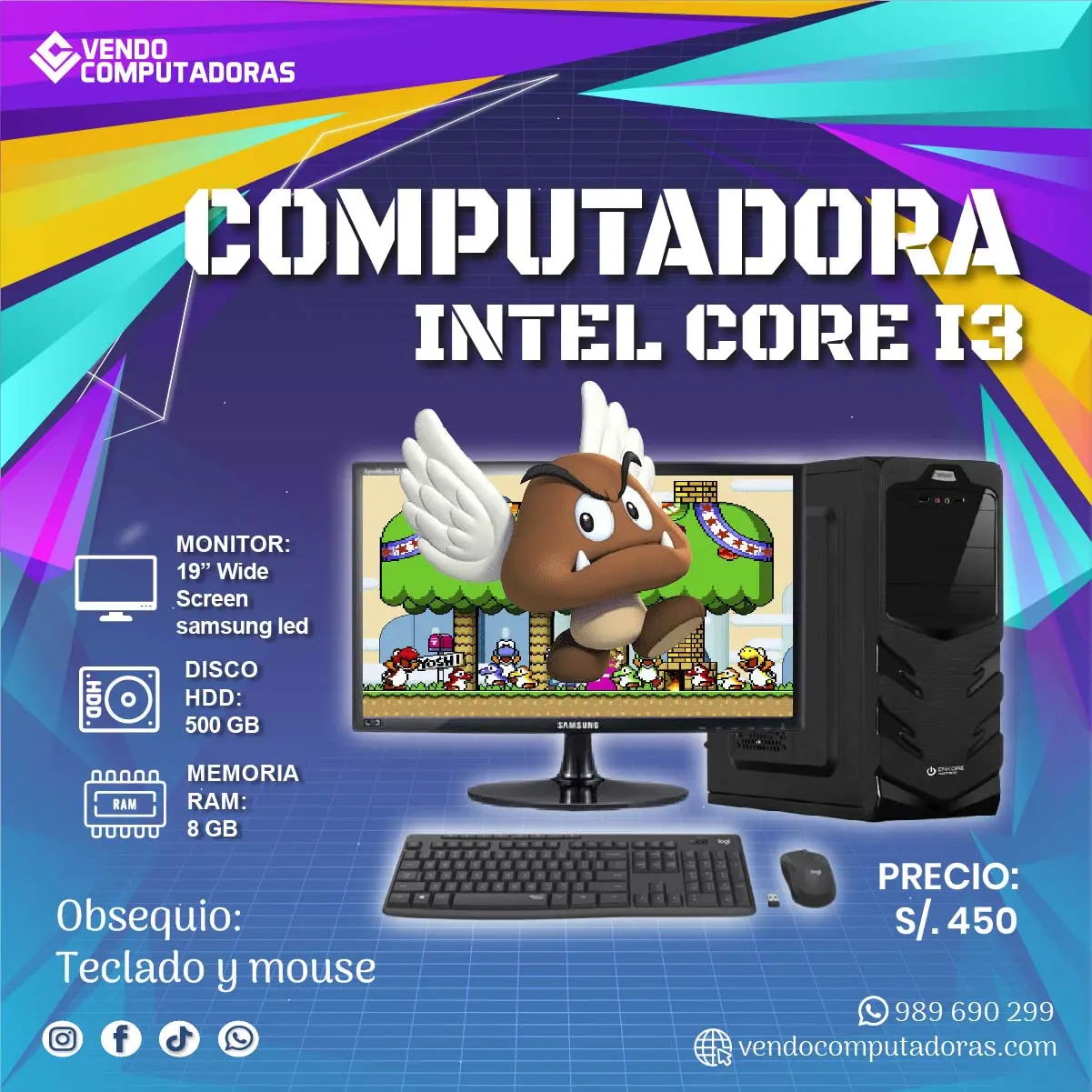  Equipo completo Core i5 pantalla regalos incluidos