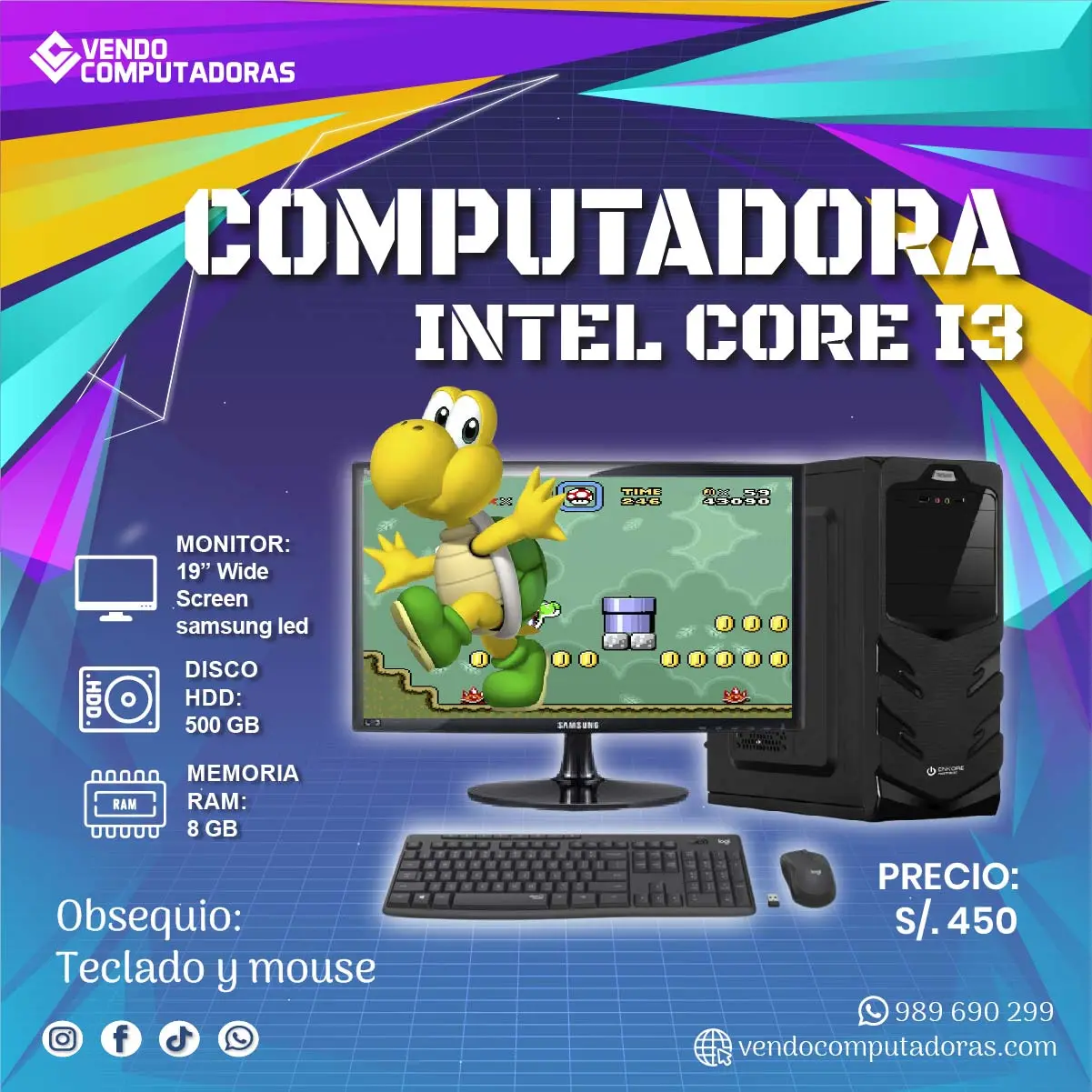  Equipo completo Core i5 pantalla regalos incluidos