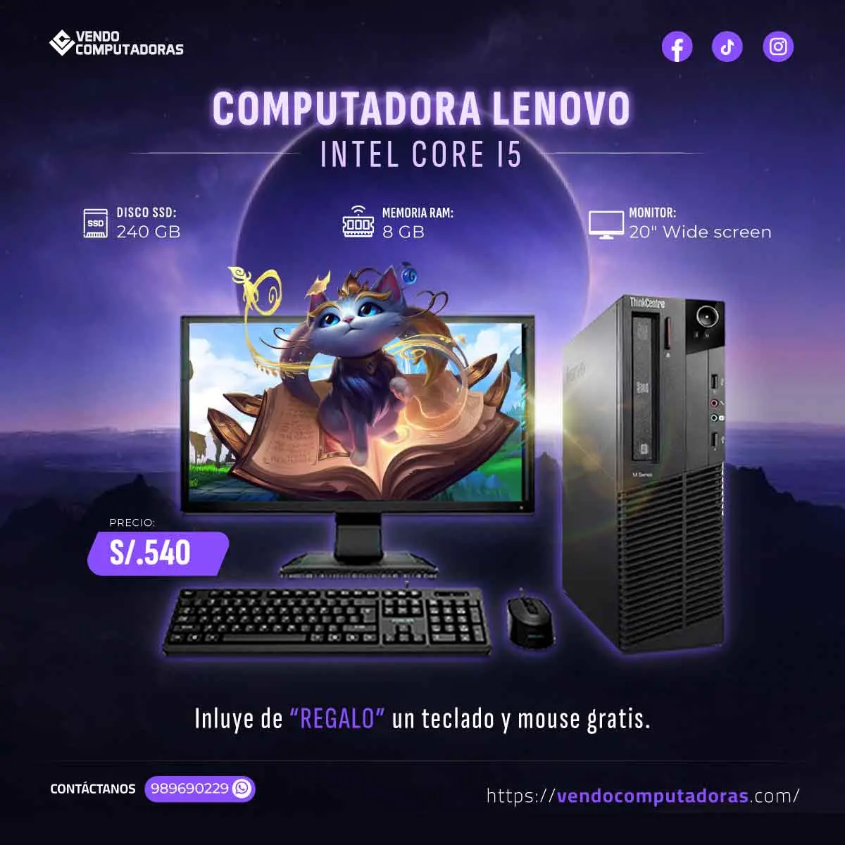  Tu oportunidad llegó PC Lenovo en oferta lista para usar