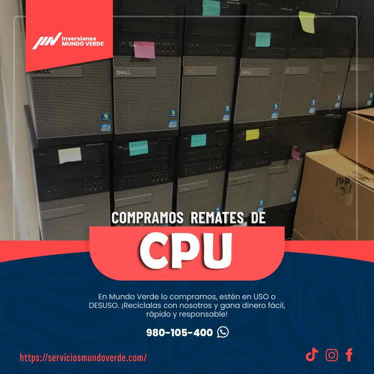 Compramos CPUs en desuso o malogrados Pago inmediato 