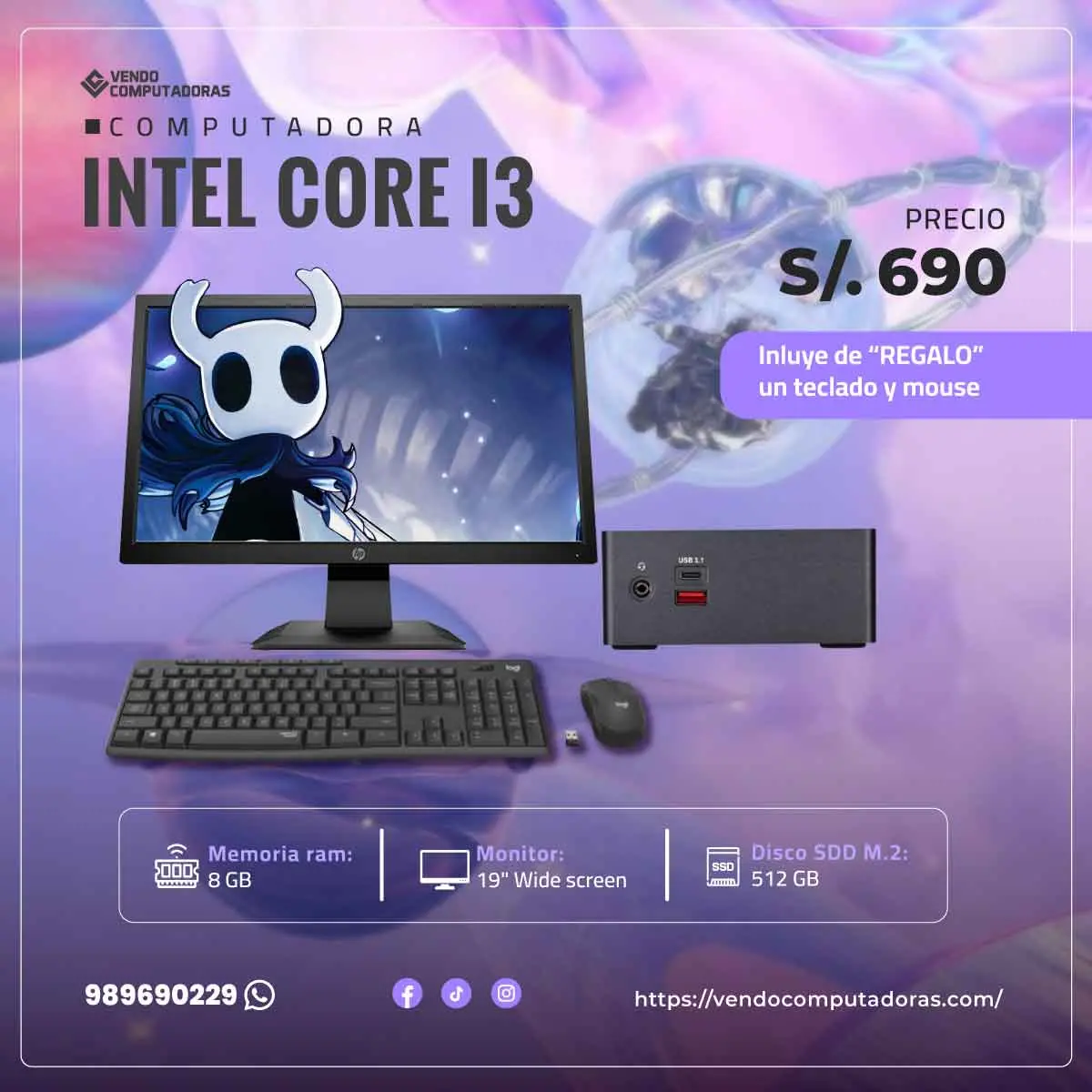 PC core i3 funcionando 100 