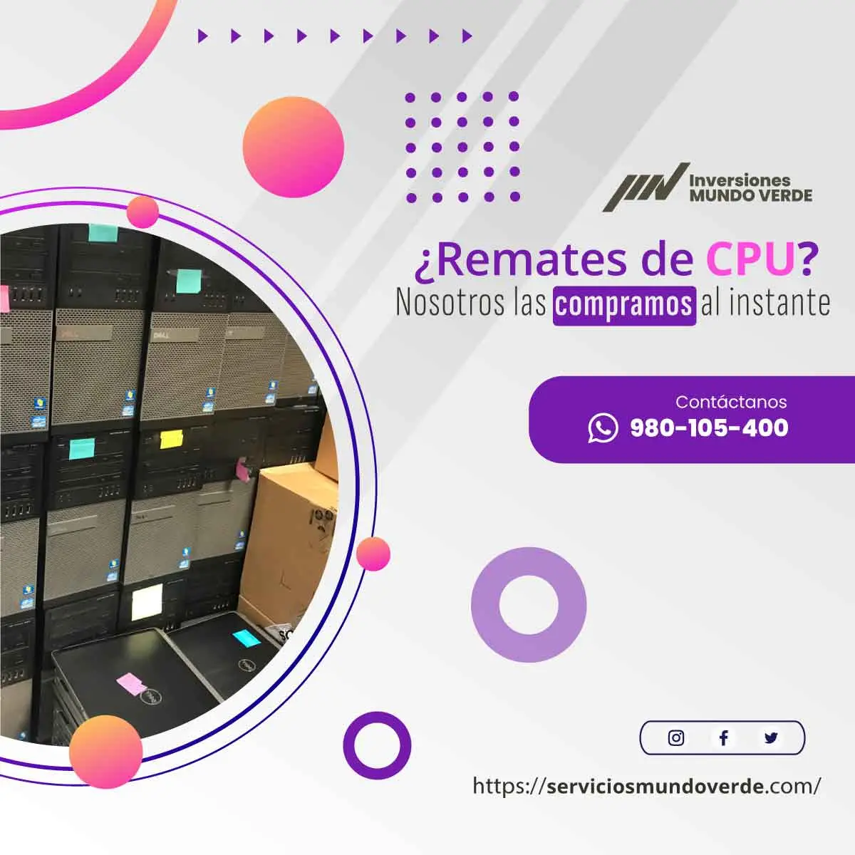 Compramos tu CPU en desuso Funcionando o no 