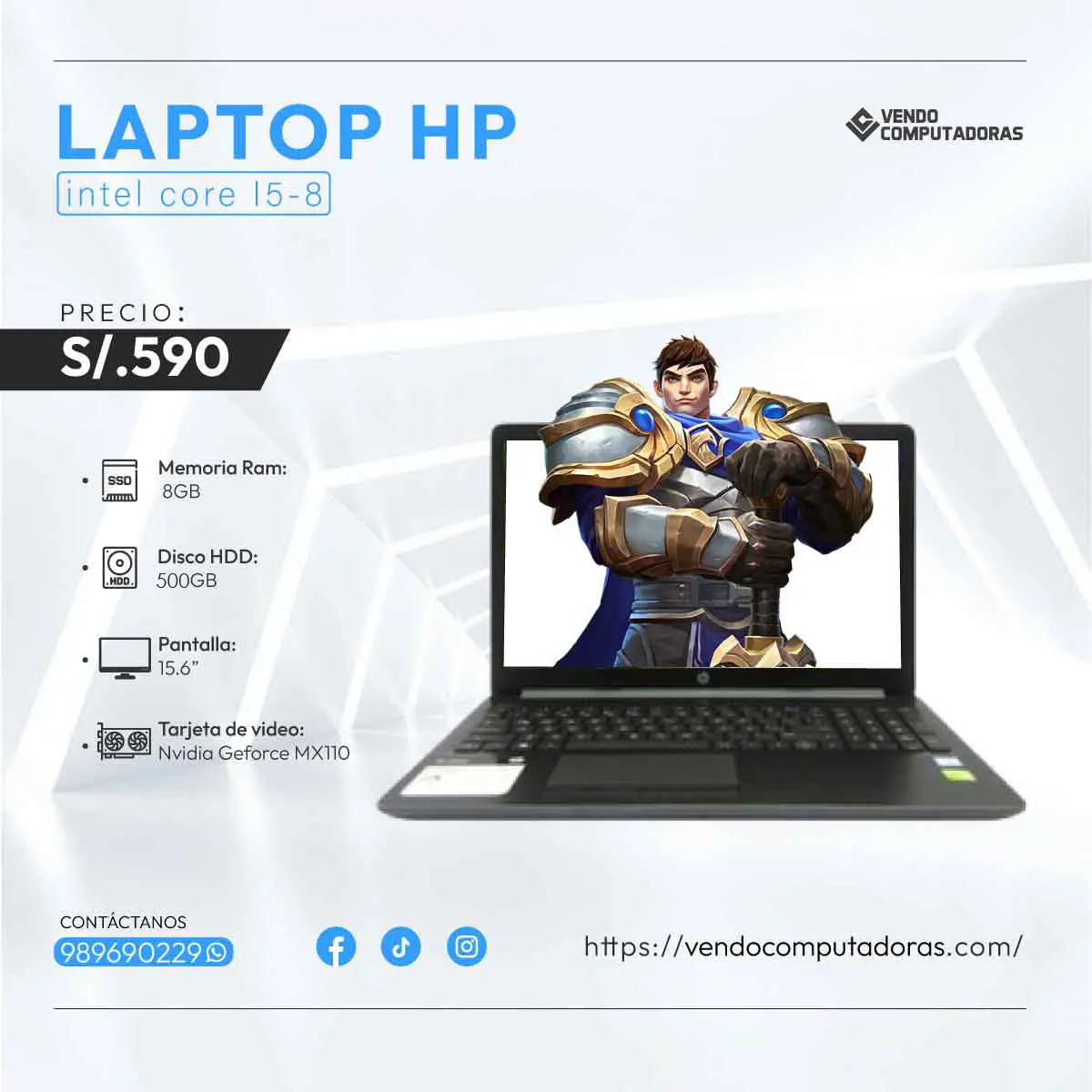 Laptop HP i5 Lista para ti 
