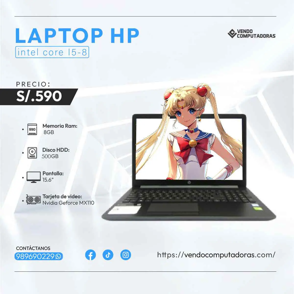 Laptop HP i5 Lista para ti 
