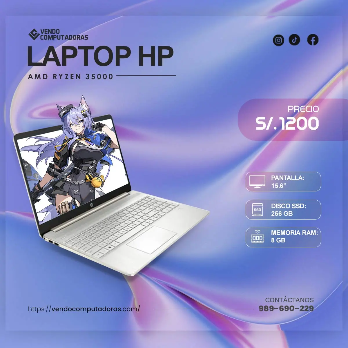  HP RYZEN 5 CON 8GB DE RAM