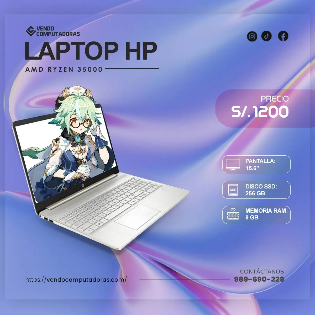  HP RYZEN 5 CON 8GB DE RAM