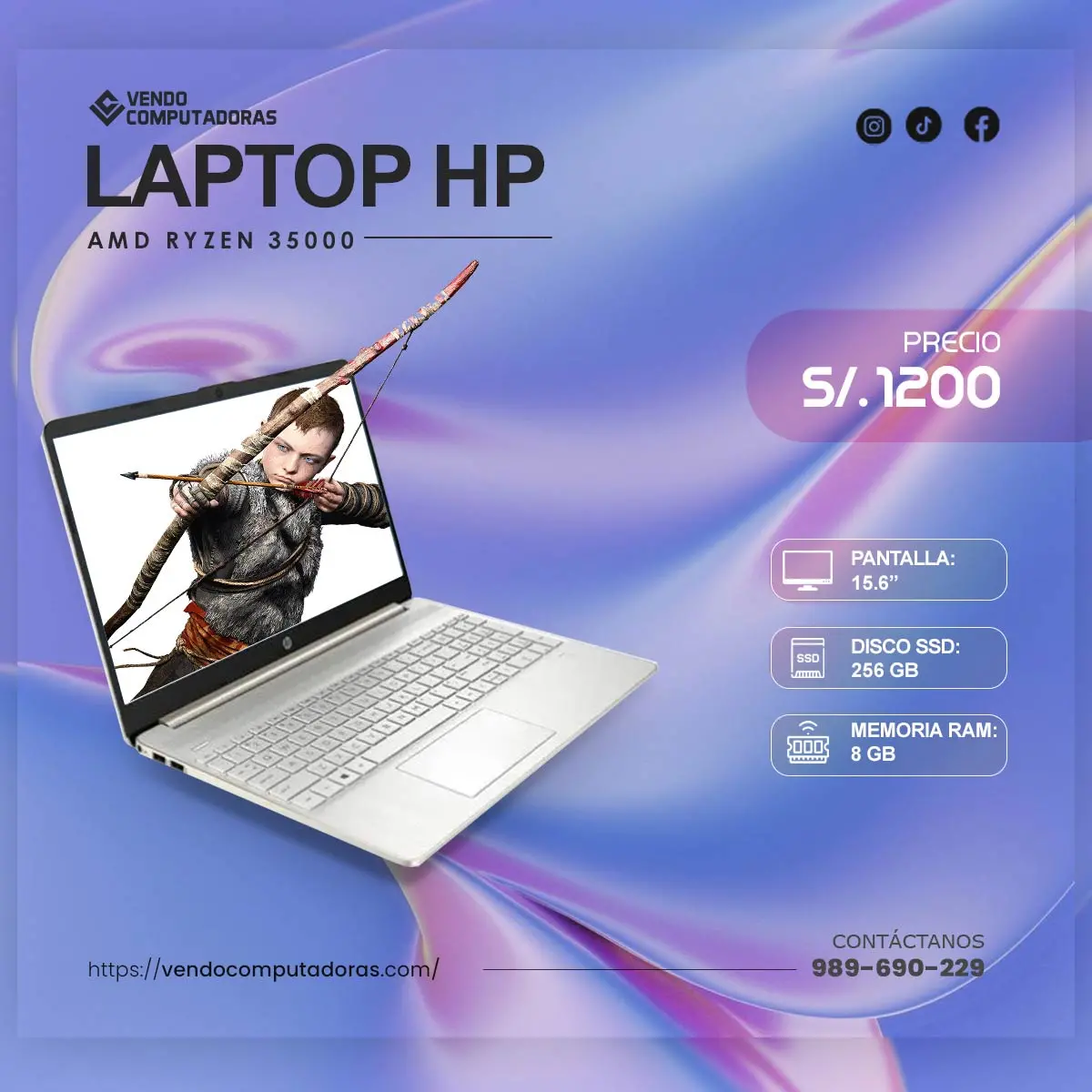  HP RYZEN 5 CON 8GB DE RAM