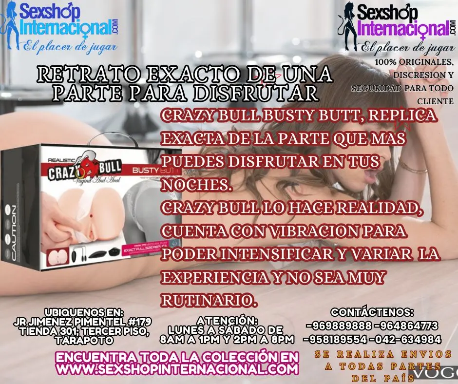 UNA EXACTITUD PARA QUE PRUEBES UNA EXPERIENCIA UNICA Y LA INTENSIDAD ES TUYA CRAZY BULL BUSTY BUTT
