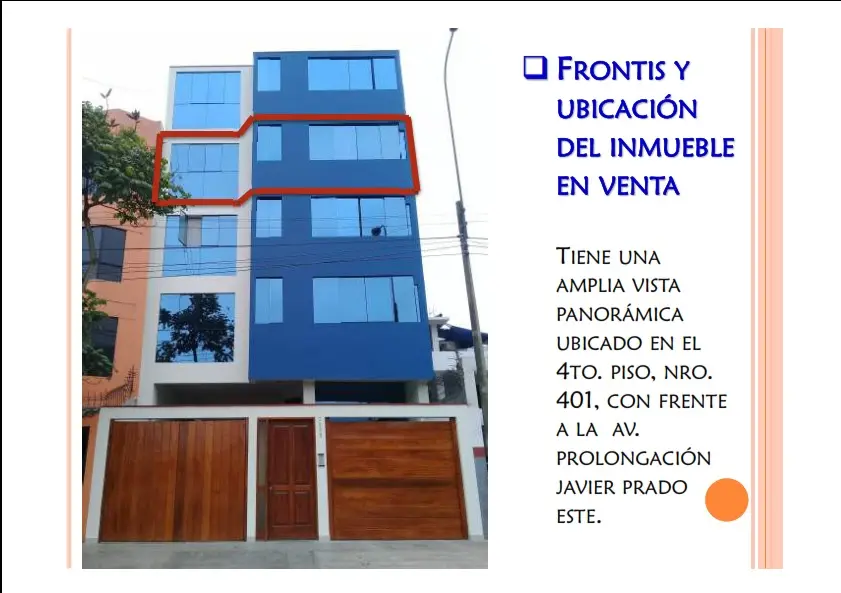 VENTA DPTO-OFICINA VISTA PANORAMICA EN JAVIER PRADO ESTE JUNTO A LA MOLINA