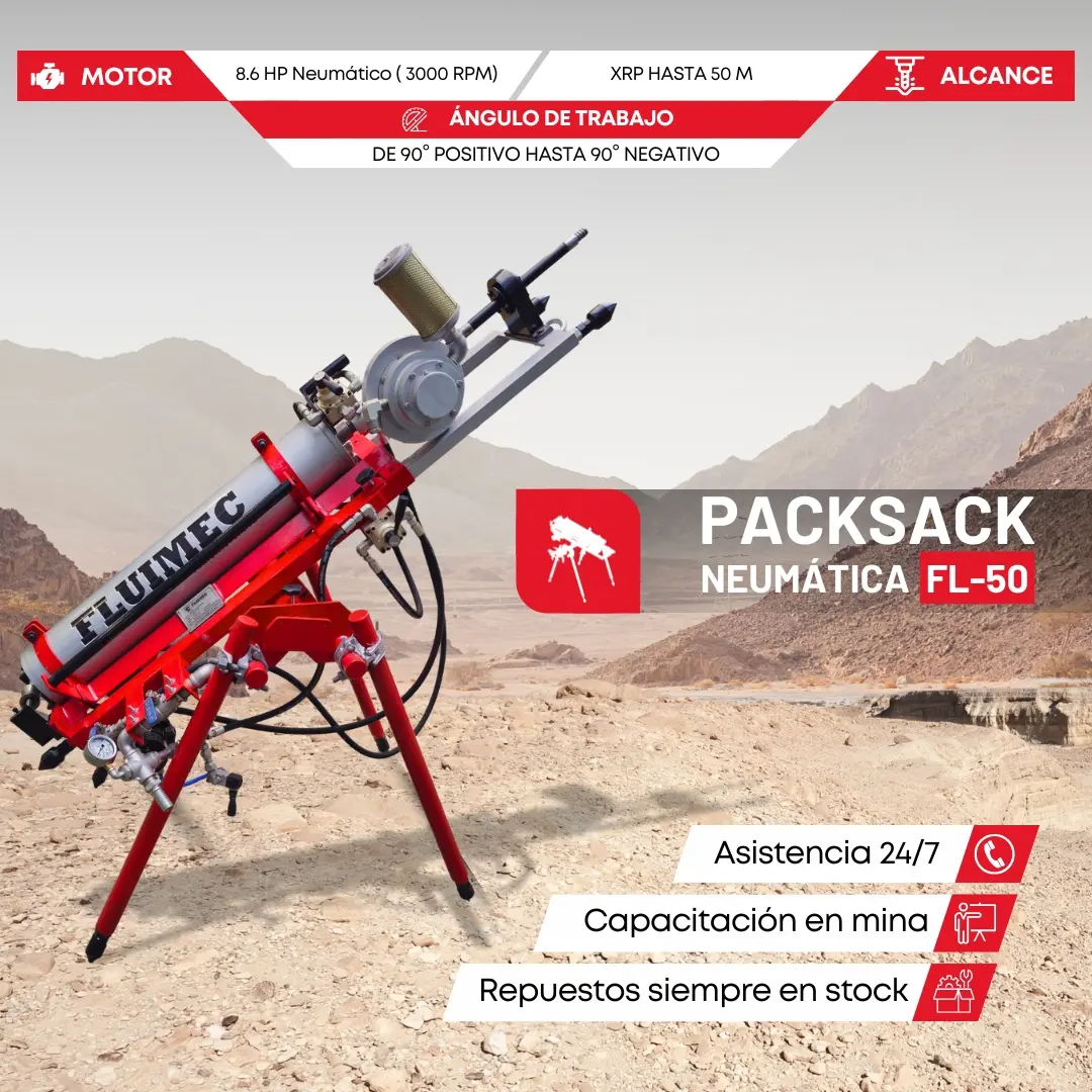 PACKSACK NEUMÁTICA FL50 equipo para industria minera 