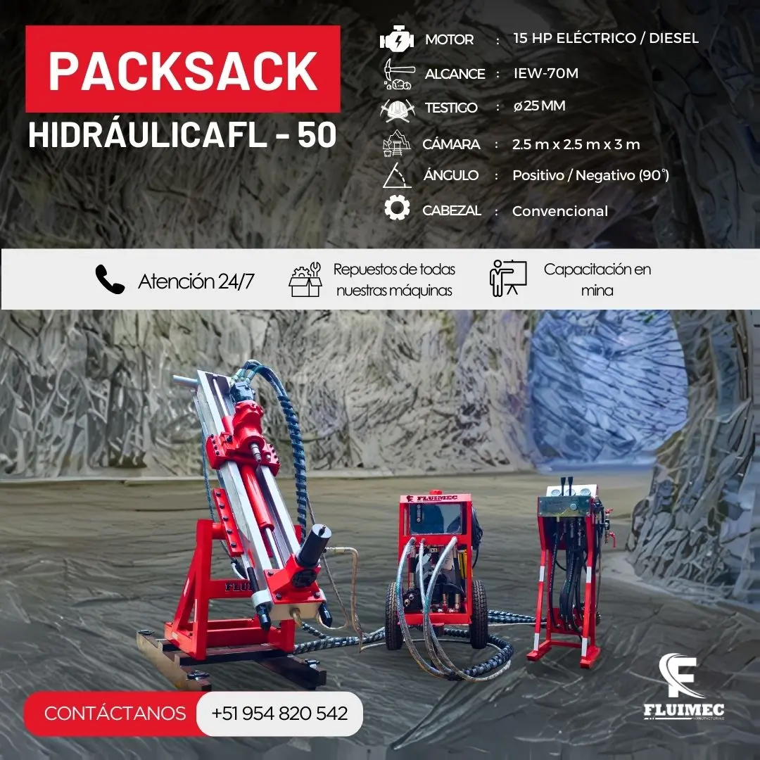 PACKSACK HIDRÁULICA FL50 equipo para industria minera 