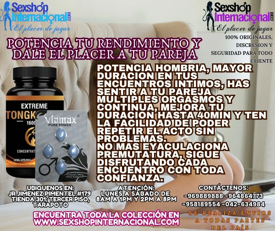 TIENDA EROTICA POTENCIA TU RENDIMIENTO Y DALE EL PLACER DE LLEGAR AL CLIMAX A TU PAREJA