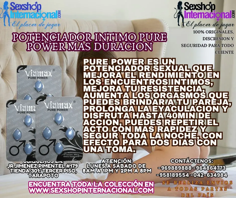 PUREPOWER POTENCIADOR SE XUAL TARAPOTO TIENDA ERO TICAS POTENCIADOR INTIMO PURE POWER MAS DURACION