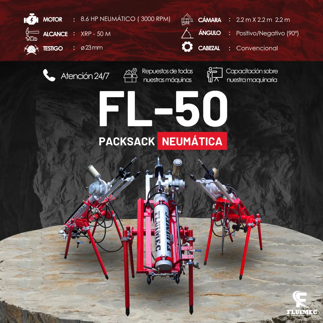 PACKSACK NEUMÁTICA FL50 equipo para industria minera 