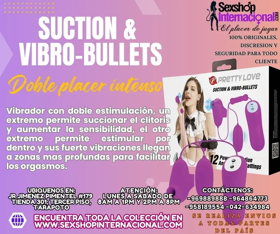 VIBRADOR Y SUCCIONADOR AUMENTA LA SENSIBILIDAD Y EL PLACER TARAPOTO SEXTOYS