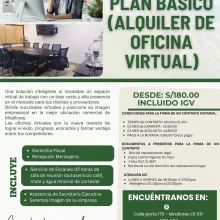 ALQUILER DE OFICINA VIRTUAL UBICADO EN MIRAFLORES