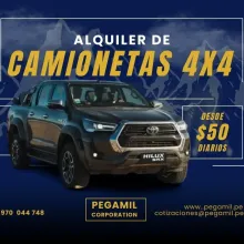 ALQUILER DE CAMIONETAS 4X4 PARA MINAS